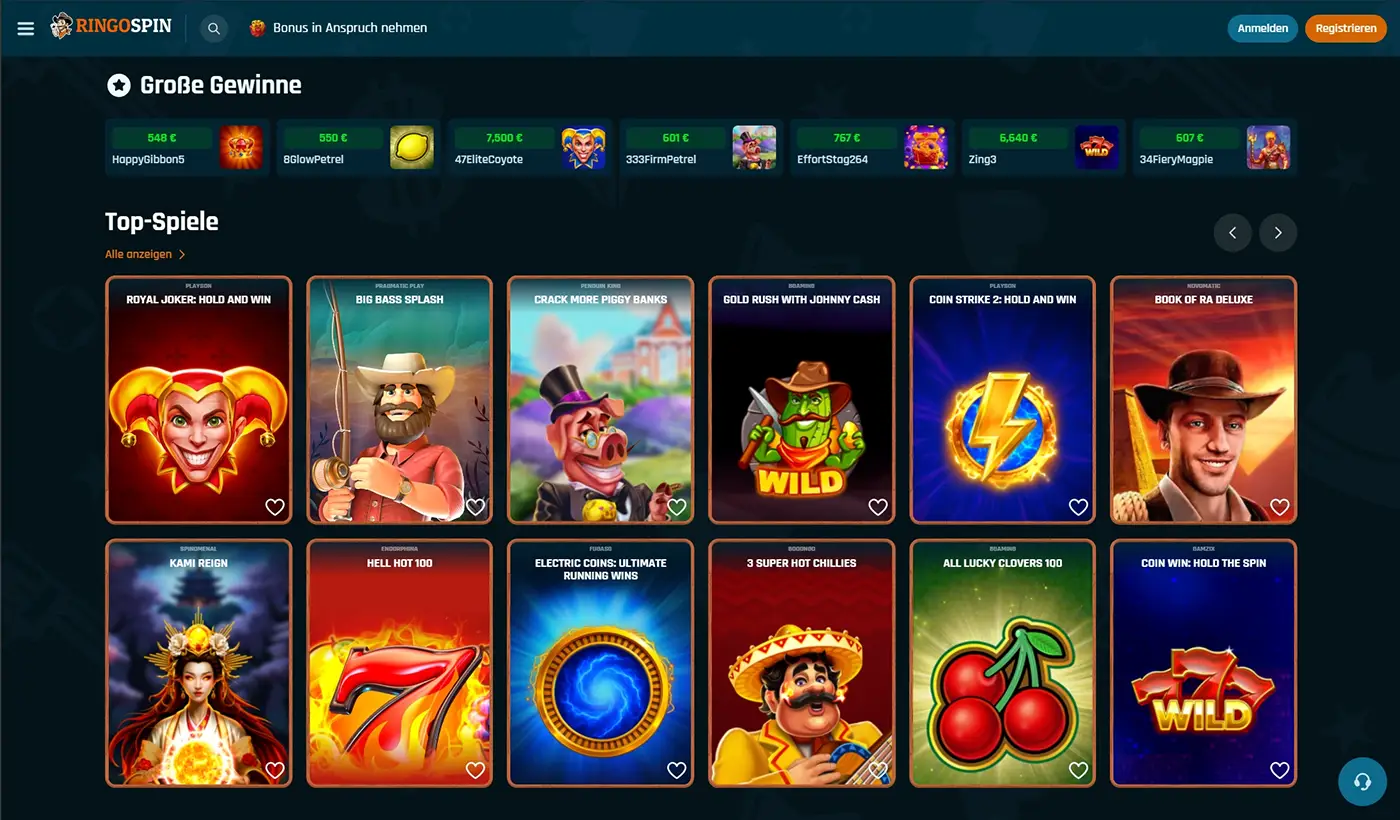 Ringospin Casino Startseite